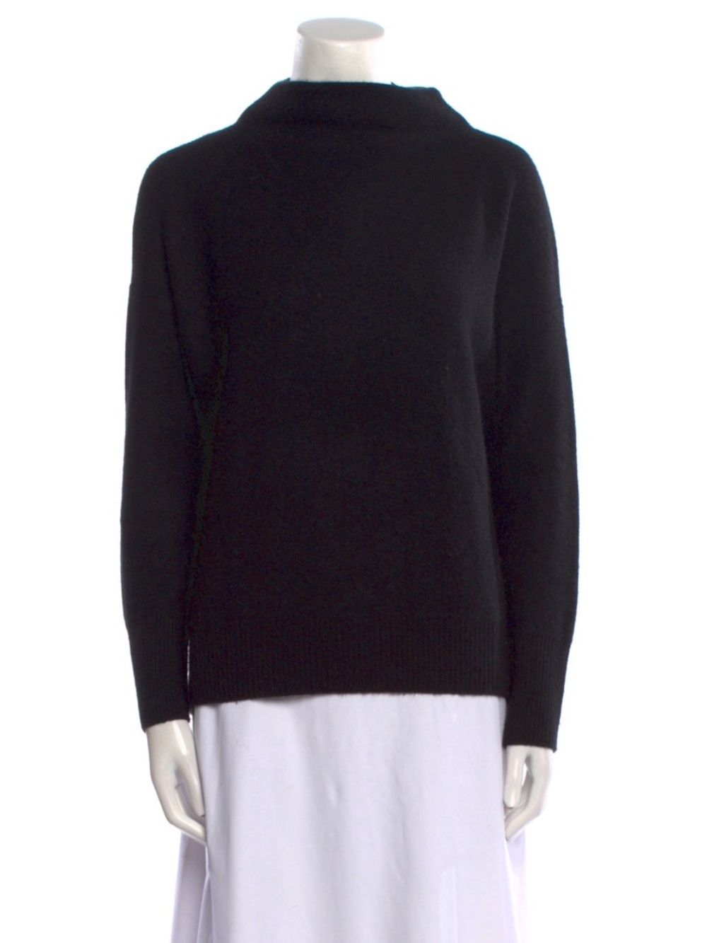 Vince Cashmere Mock Neck Black Sweater, Size XS